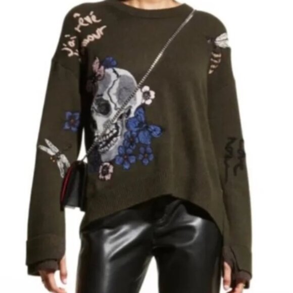 OVERSIZED ZADIG & VOLTAIRE CASHMERE SWEATER SIZE M NEW - Picture 4 of 11